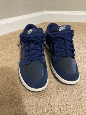 Nike Men’s Navy Blue and White Dunks